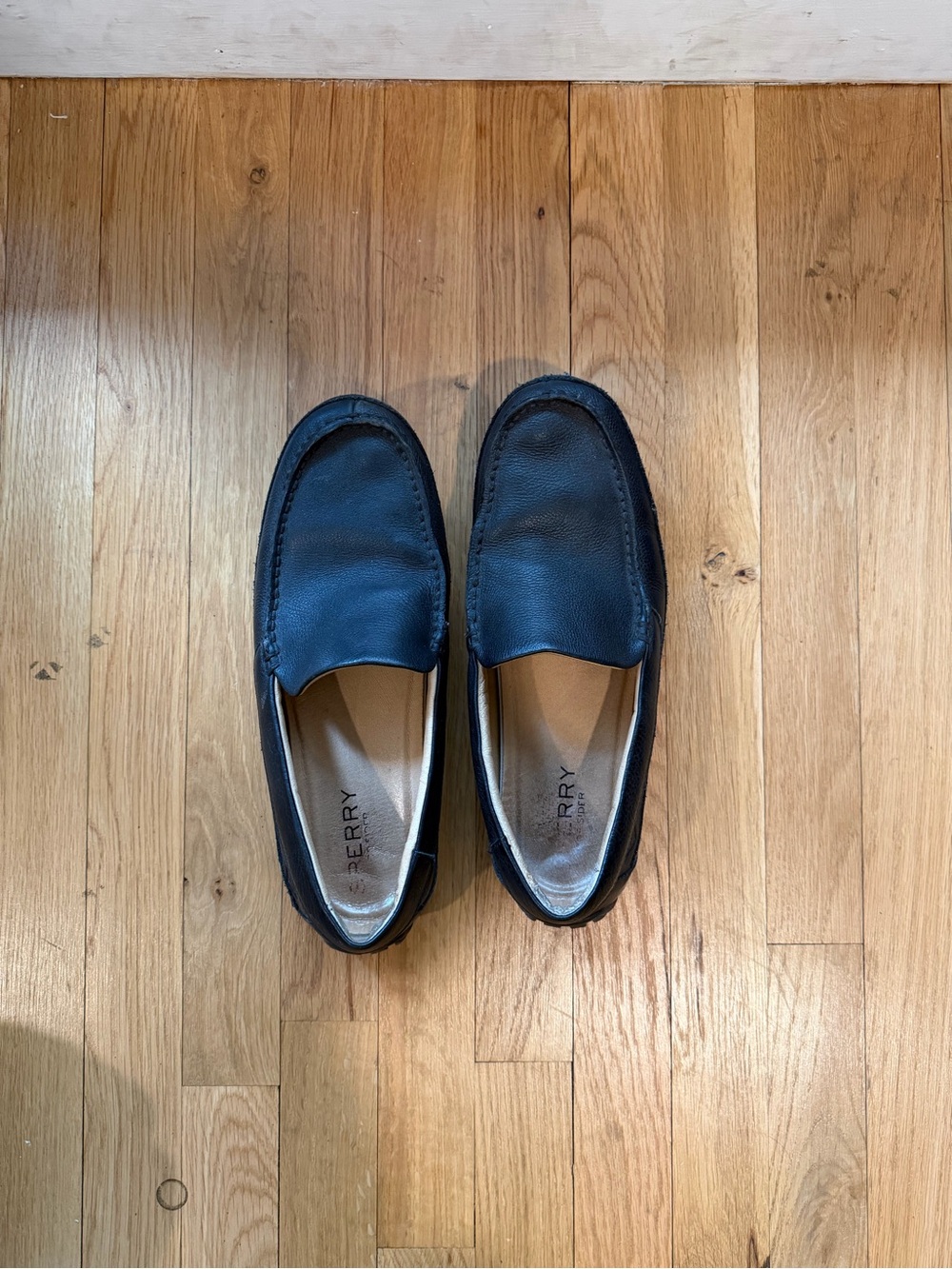 Sperry Men's Black Leather Slip-On Loafers